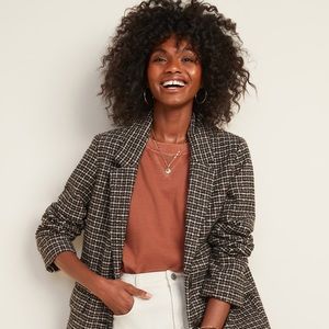 Old navy size large plaid brown coat